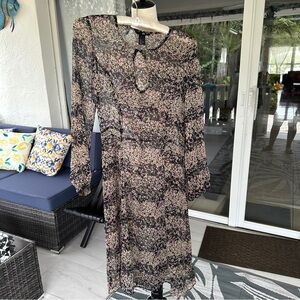 H & M Floral Sheer Long Sleeve Dress